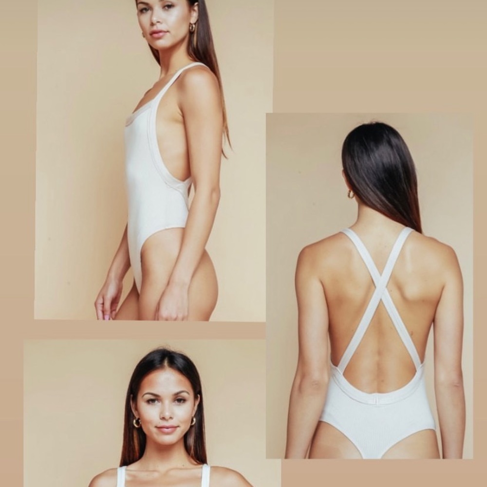 White low back bodysuit